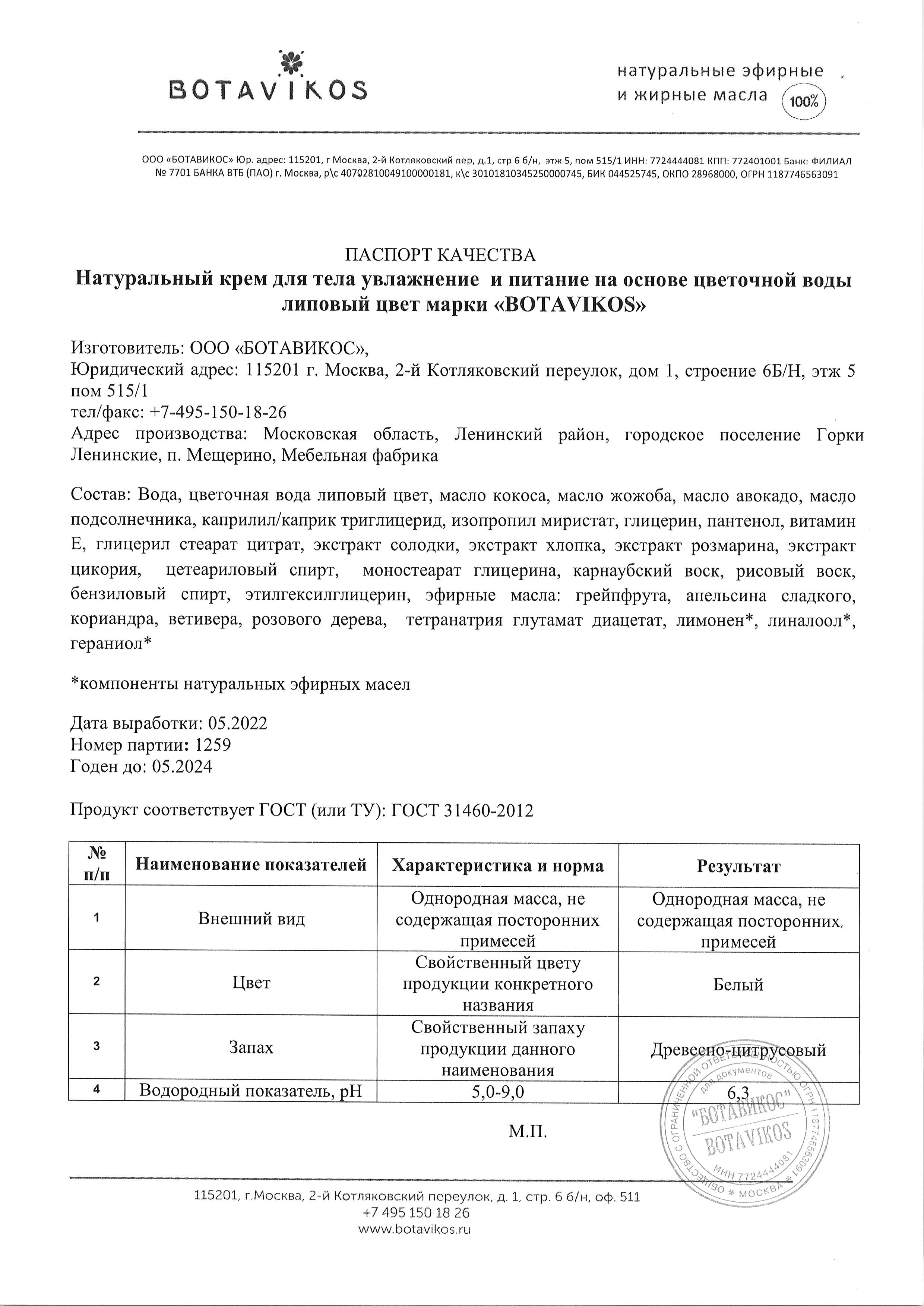 Паспорт №052022
